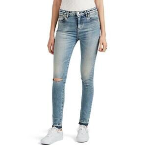 IRO Esra Distressed Skinny Jeans In Bleached Blue Size 25 Made In Italy $320